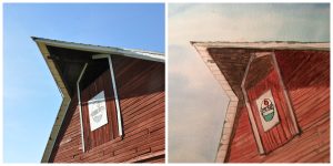 Water color paint barns