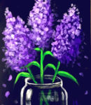 E8  Purple Flowers in Jar