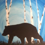 B16  Bear and Birch Trees