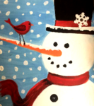 G12  Red Bird on Snowman