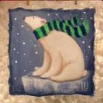 G5  Polar Bear in Scarf, canvas only