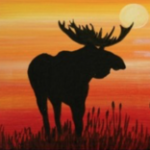 B15  Moose or Bear at Sunset