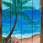 Tropical Beach on Wood Pallet