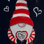 C3  Valentine Gnome on Chalkboard