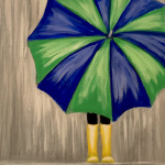 F19  Umbrella Girl with Yellow Boots