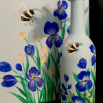 E33  Iris and Bee, canvas or bottle