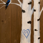 Bird on Birch Wood Pallet