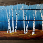 F13  Fall Birches on Pallet Board