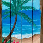 E32  Tropical Beach on Pallet Board