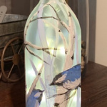G16  Birds on Birch Bottle with Lights