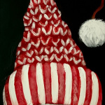 G32  Snowman's Knit Hat on Chalkboard Sign